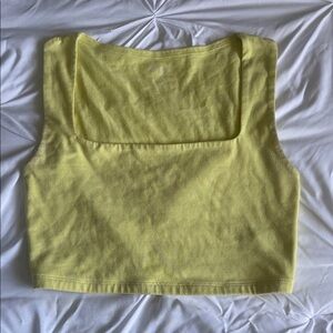 wild fable Lemon Square-Neck Crop Tank